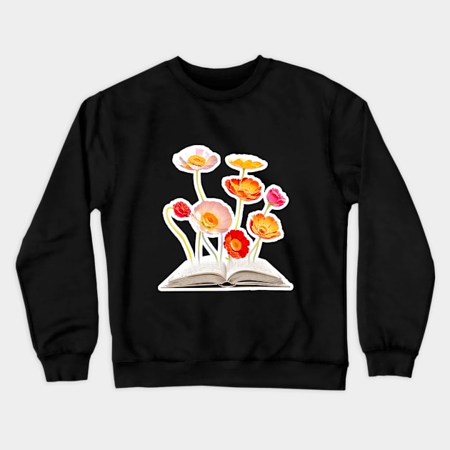 Flower Book Crewneck Sweatshirt by LycheeDesign